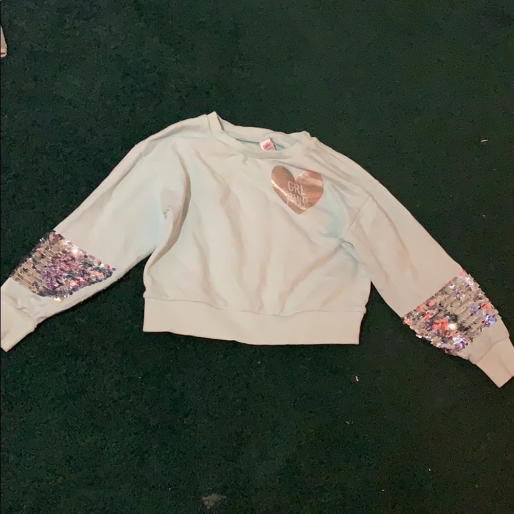 This is a baby blue gurl power sweatshirt